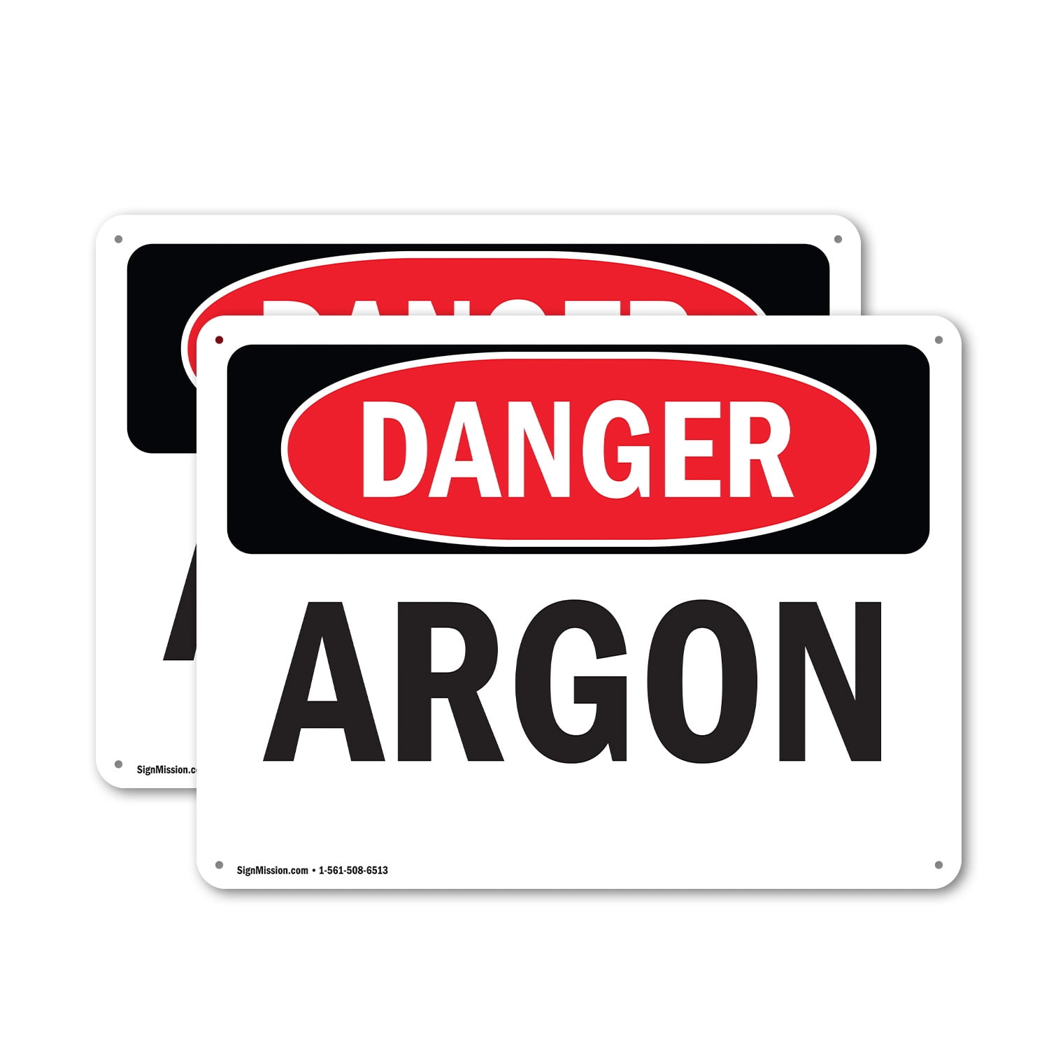 (2 Pack) Argon OSHA Danger Sign 18 Inch X 12 Inch Indoor / Outdoor Rust ...