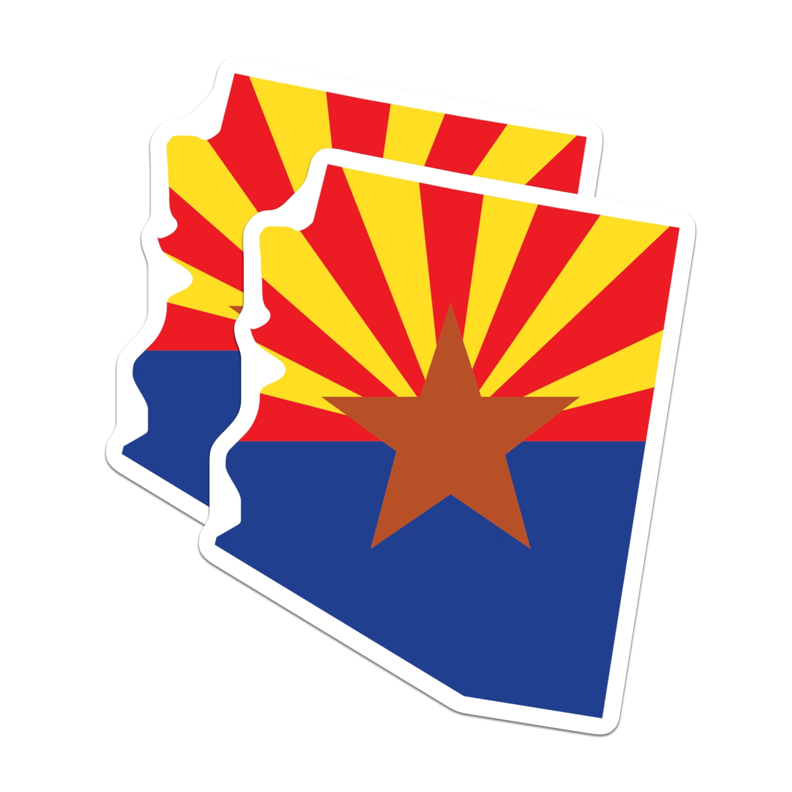 (2 Pack) Arizona Flag Stickers - Arizona State Map Decals - Grand ...