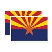 2 Pack Arizona Flag Stickers - State Pride - Decorative Decals - 5" On Longest Side - Sticks to Smooth Flat Surfaces - Made in USA - BMCS18111