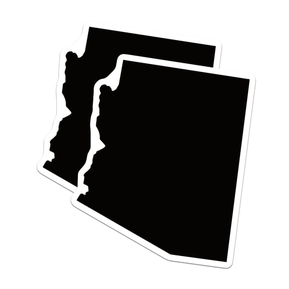 (2 Pack) Arizona State Stickers - AZ Outline Decals - Travel Souvenir Stickers - 5" On Longest Side - Sticks to Smooth Flat Surfaces - Made in USA - BMCS17926