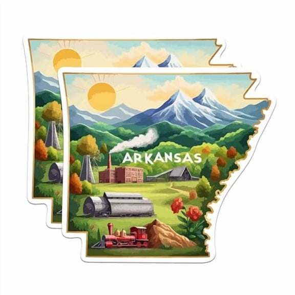 (2 Pack) Arkansas State Shape Magnets - AR State Magnet - Choose from 50 States - 5" On Longest Side - Premium Magnet - for Cars, Refrigerators, Toolboxes - Made in USA - MAG1240