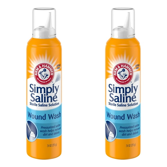 2 Pack - Arm & Hammer Simply Saline Wound Wash Spray, Sting-Free, 7.4 oz each