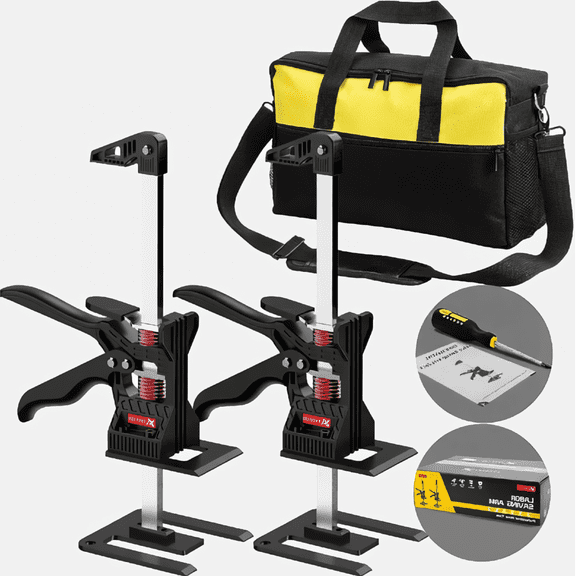2 Pack Arm Jack Height Lifting Device, 440 lb Capacity Steel Door Window Drywall Lift Tool with Carrying Bag, 13 Inch