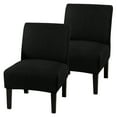 thumbnail image 1 of 2 Pack Armless Accent Chair Covers, Stretch Knitted Slipper Chair Couch Slipcover Furniture Protector, Black, 1 of 7