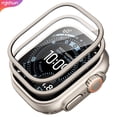 thumbnail image 1 of 2 Pack Armorite Screen Protector for Apple Watch Ultra 3 /Ultra 2 /Ultra (49 mm), Military Grade Protection, Tempered Glass Film with Aluminum Alloy Frame, Keep Original, Titanium, 1 of 9