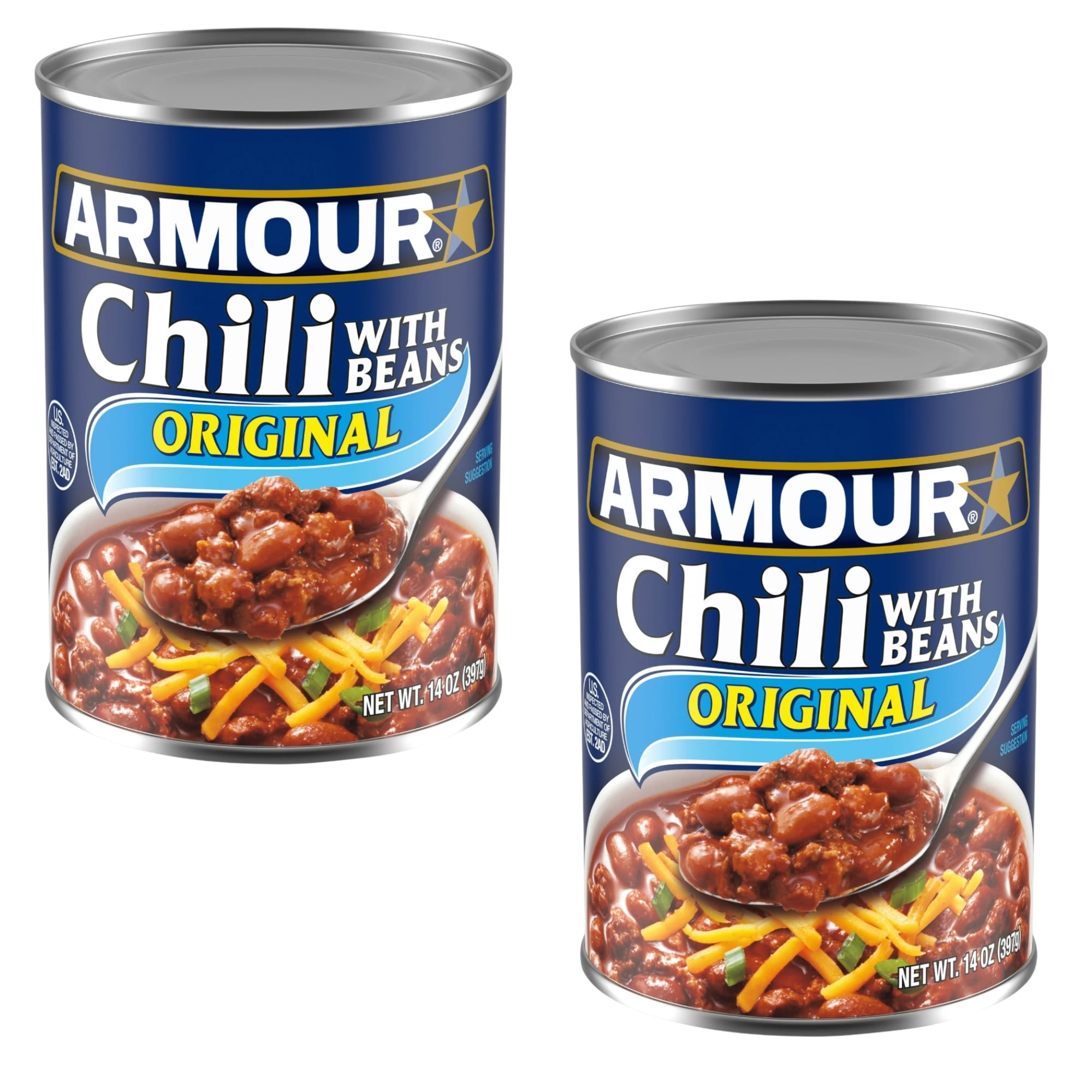 ( 2 Pack ) Armour Star Chili with Beans, Canned Food, 14 OZ