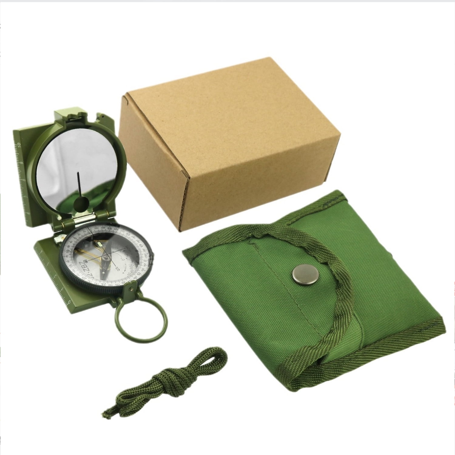 2 Pack,Army green,Outdoor Tactics Type 62 Camping Survival Compass Glow in The Dark Military Compass Survival Gearfor for Hiking, Camping,Backpacking, Outdoor Activities