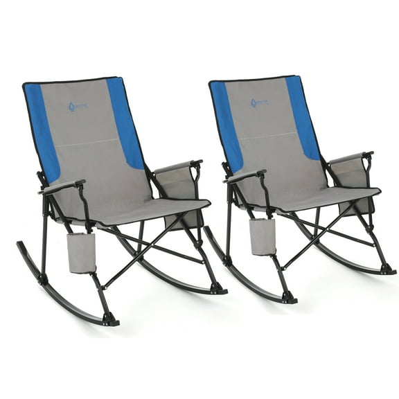2-Pack Arrowhead Outdoor Oversized Foldable Rocking Camp Chair