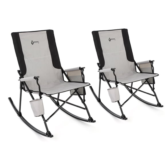2-Pack Arrowhead Outdoor Oversized Foldable Rocking Camp Chair