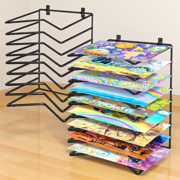 2-Pack Art Drying Rack, 9-Shelf Paint Drying Rack, Mount and Desktop Stand for Art Storage