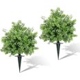 thumbnail image 1 of 2 Pack Artificial Boxwood Topiary Ball Lifelike Weatherproof Fake Bushes Trees Durable Faux Shrubs Plants for Christmas Porch Indoor Potted Displays & Outdoor Courtyards Home Decor 40cm, 1 of 4