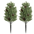 thumbnail image 1 of 2-Pack Artificial Cedar Topiary Trees with Ground Spike, 24 Inches Evergreen Tree for Porch, Christmas Outdoor for Room Garden Backyard Decor, Christmas Supplies, 1 of 6