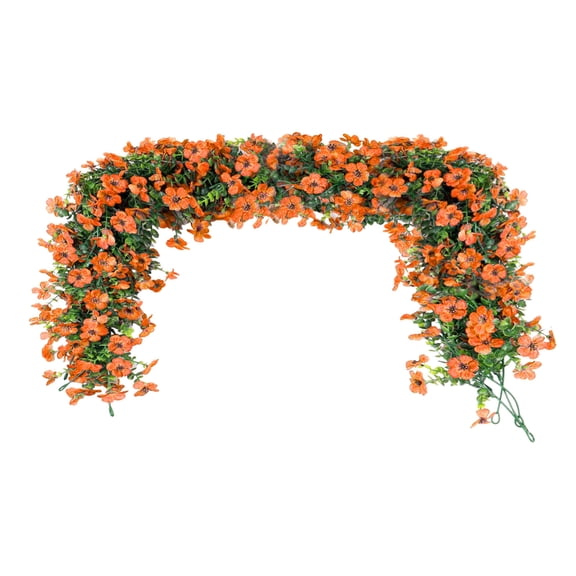 2 Pack Artificial Daisy Garland 70 Inch - Spring Summer Floral Vine with Ivy for Wedding Decor, Backdrop, Wall, Mantel & Home Party Decorations - Silk Hanging Flowers