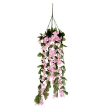 2 Pack Artificial Hanging Flowers, Fake Mums Artificial Flowers for Decoration, Fake Hanging Plants Daisy Faux Silk Flower Bouquet for Wall Home Garden Wedding Outdoor Spring Decor(Pink)