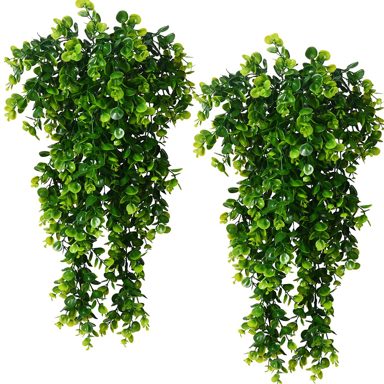 Walmart 2 Pack UV Resistant Artificial Eucalyptus Hanging Plants, Faux