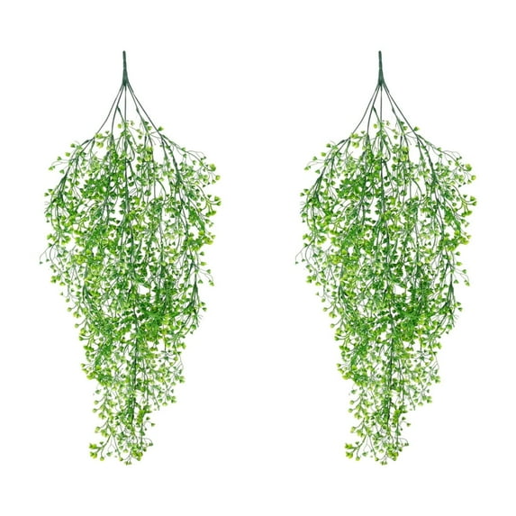 2 Pack Artificial Hanging Willow Vines 31.5in Fake Ivy Leaves Green Plants Wall Decor Home Wedding Hanging Decorations Fake Plants(Green)