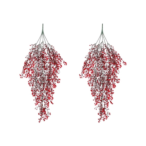 2 Pack Artificial Hanging Willow Vines 31.5in Fake Ivy Leaves Green Plants Wall Decor Home Wedding Hanging Decorations Fake Plants（Red）