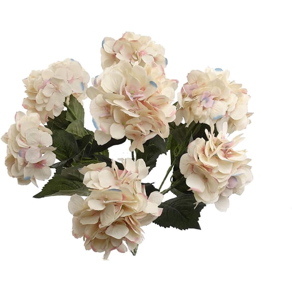 2 Pack Artificial Hydrangea Silk Flowers Pink Blue – Faux Hydrangea Flower Bush with 7 Large Bloom Clusters for Indoor & Outdoor Home, Wedding & Event Décor