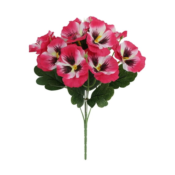 2 Pack Artificial Pansy Flowers,18" Realistic Silk Pansy Bouquets for Vase,Table Centerpieces,Spring Wedding,Home,and Indoor Decor