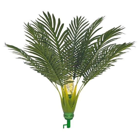 Artificial Palm Tree Plants, 25 Inch Prelit, Outdoor Solar Pathway Lights, 8 Lighting Modes, Realistic, 2 Pack