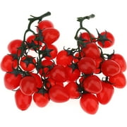 2 Pack Artificial Red Cherry Tomatoes Decoration Fake Tomato Home Kitchen Party Christmas Display