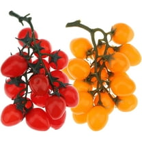 2 Pack Artificial Red & Yellow Cherry Tomatoes Decoration Fake Tomato for Home Kitchen Party Christmas