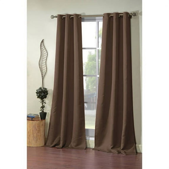 2-Pack Ashmury 38 In. W X 84 In. L Polyester Window Panel In Chocolate