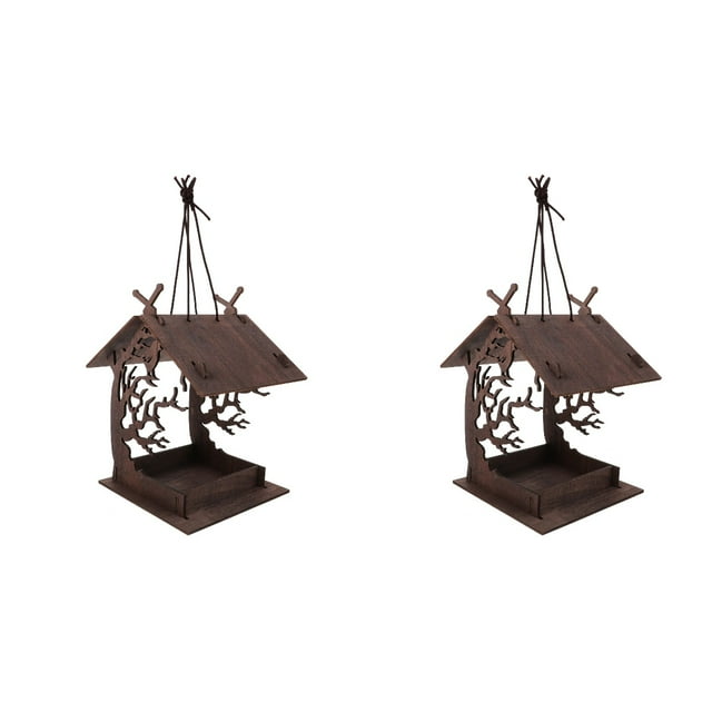 2 Pack Assemble The Birdhouse Feeders Squirrel Automatic for Garden
