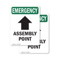 thumbnail image 1 of (2 Pack) Assembly Point [Up Arrow] With Symbol OSHA Emergency Sign 12 Inch X 18 Inch Vinyl Label Decal Sticker Weather Resistant, UV Protected for Workplace, Business, and Construction, 1 of 6