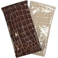 thumbnail image 1 of 2 Pack Assorted Patent Leather Eyeglass Case Spring Top Faux Croco Brown Beige, 1 of 3