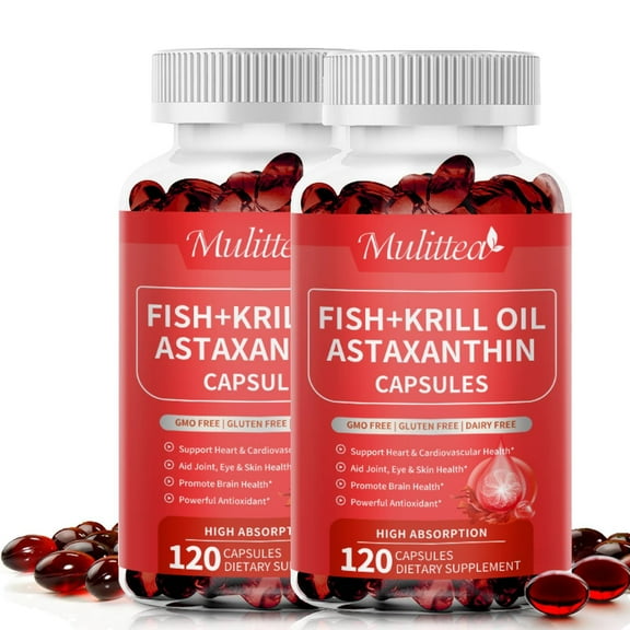 (2 Pack)Astaxanthin 10mg Antioxidant Supplement, Plus EPA DHA Support Immune, Joint & Eye, Skin Health