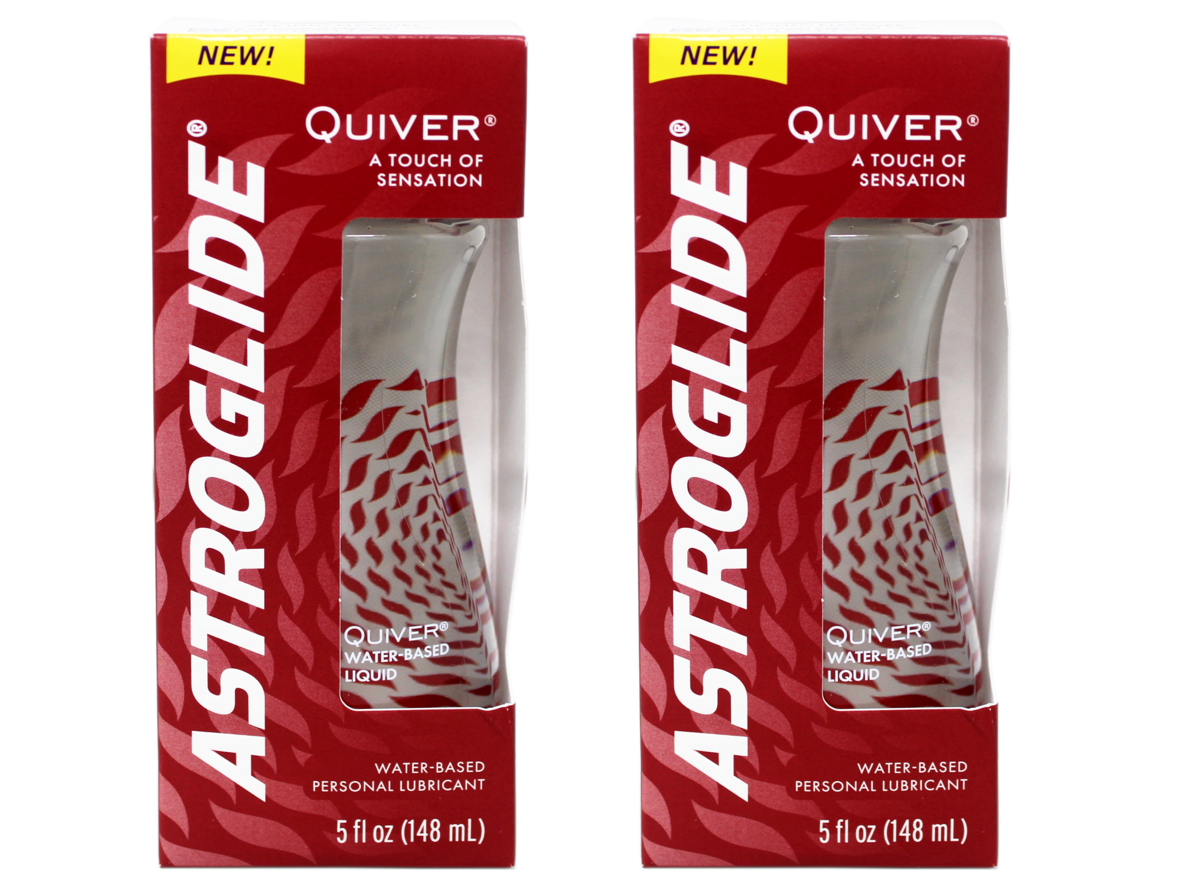 2 Pack - Astroglide Quiver Personal Lubricant, Water Based Lube, 5 FL OZ