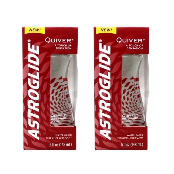 2 Pack - Astroglide Quiver Personal Lubricant, Water Based Lube, 5 FL OZ