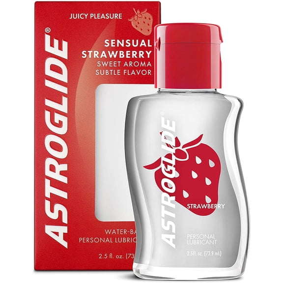 2 Pack Astroglide Strawberry Flavored Water Based Personal Sex Lubricant 2.5 oz EA
