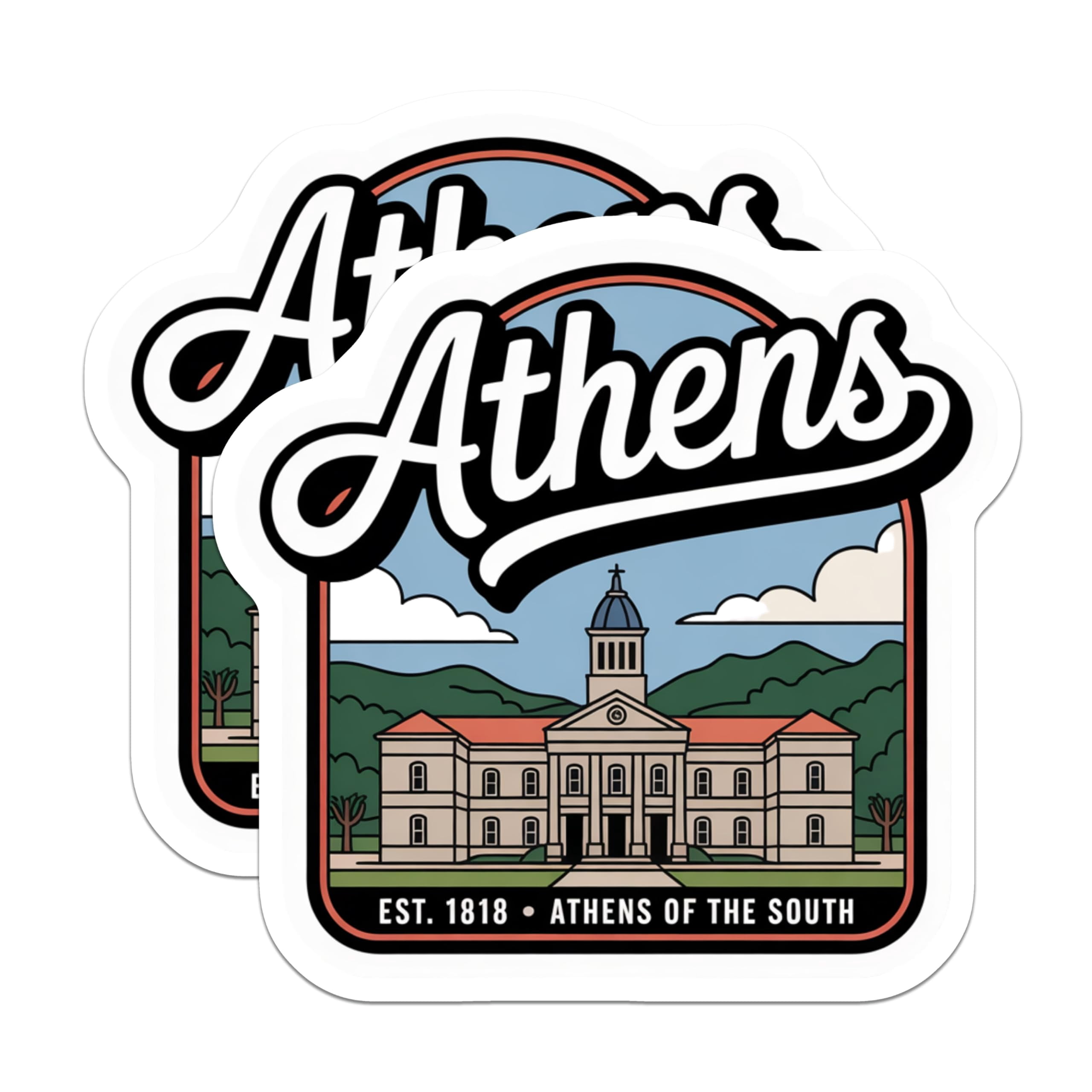 (2 Pack) Athens Georgia Stickers - Athens of The South - College Town ...