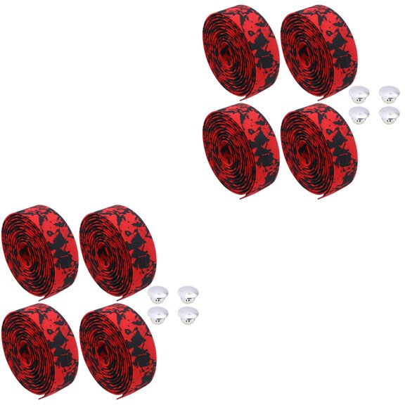 FONDOTIN Bicycle Handlebar Tape Red Skid-Resistant Performance 4Pairs