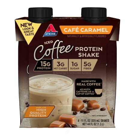 (2 Pack) Atkins Shake,Rtd,Cafe Caramel 4/11 Fz