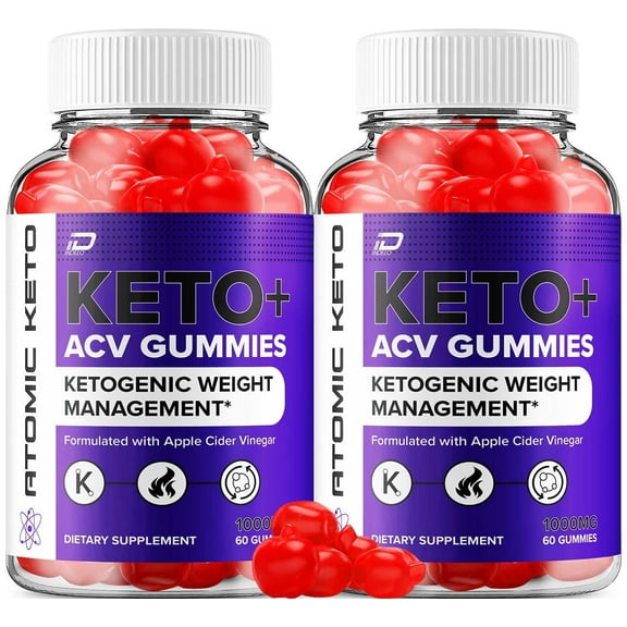 (2 Pack) Atomic Keto Gummies - Atomic Keto Apple Cider Vinegar Gummy Supplement for Energy - Atomic Keto Keto Gummies Dietary Supplement (120 Gummies)