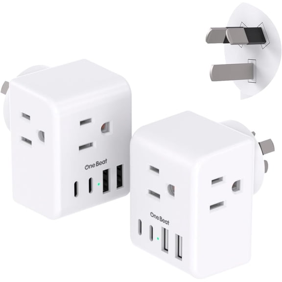 2 Pack Australia New Zealand Travel Plug Adapter, Australia Power Adapter