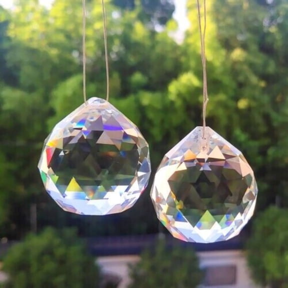 2-Pack - Austrian Crystal Chandelier Collector 40mm Feng Shui Prism Ball Pendant