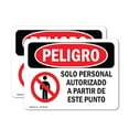 thumbnail image 1 of (2 Pack) Authorized Personnel Only Spanish OSHA Danger Sign 7 Inch X 5 Inch Vinyl Label Decal Sticker Weather Resistant, UV Protected for Workplace, Business, and Construction Site,, 1 of 7