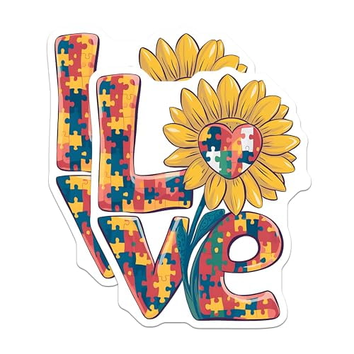 (2 Pack) Autism Awareness Magnet - Inspirational Home Decor - Kitchen Refrigerator - 5" On Longest Side - Sticks to Smooth Flat Surfaces - Made in USA - MAG10218