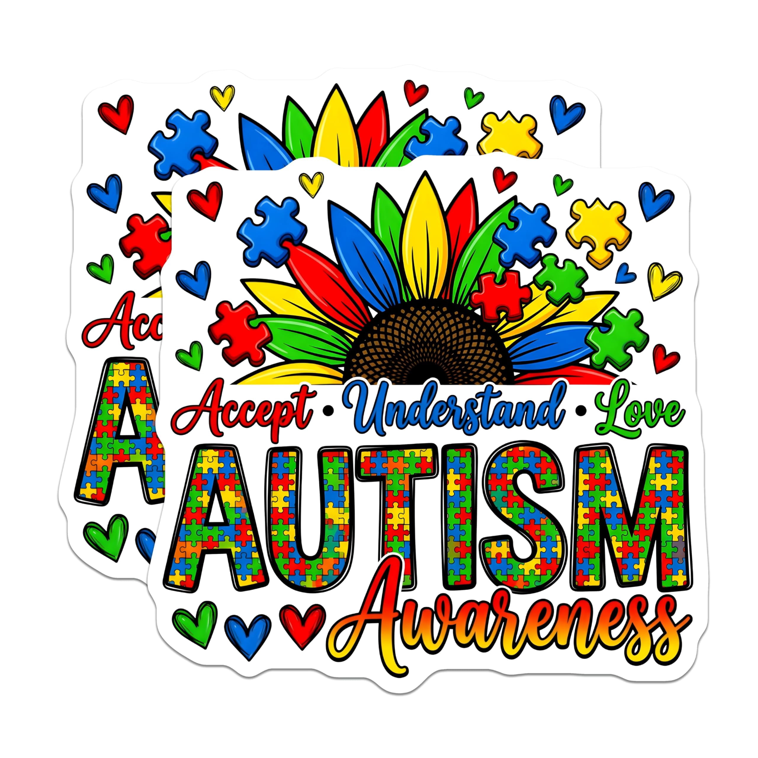 (2 Pack) Autism Awareness Magnets - Neurodiversity Support - Puzzle ...