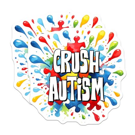 (2 Pack) Autism Awareness Magnets - Vibrant Splash Design - 5" On Longest Side - for Cars, Fridges, Toolboxes - Made in USA - MAG8133