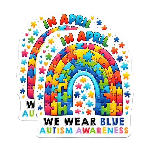 (2 Pack) Autism Awareness Puzzle Pieces Magnets - Blue Autism Support ...