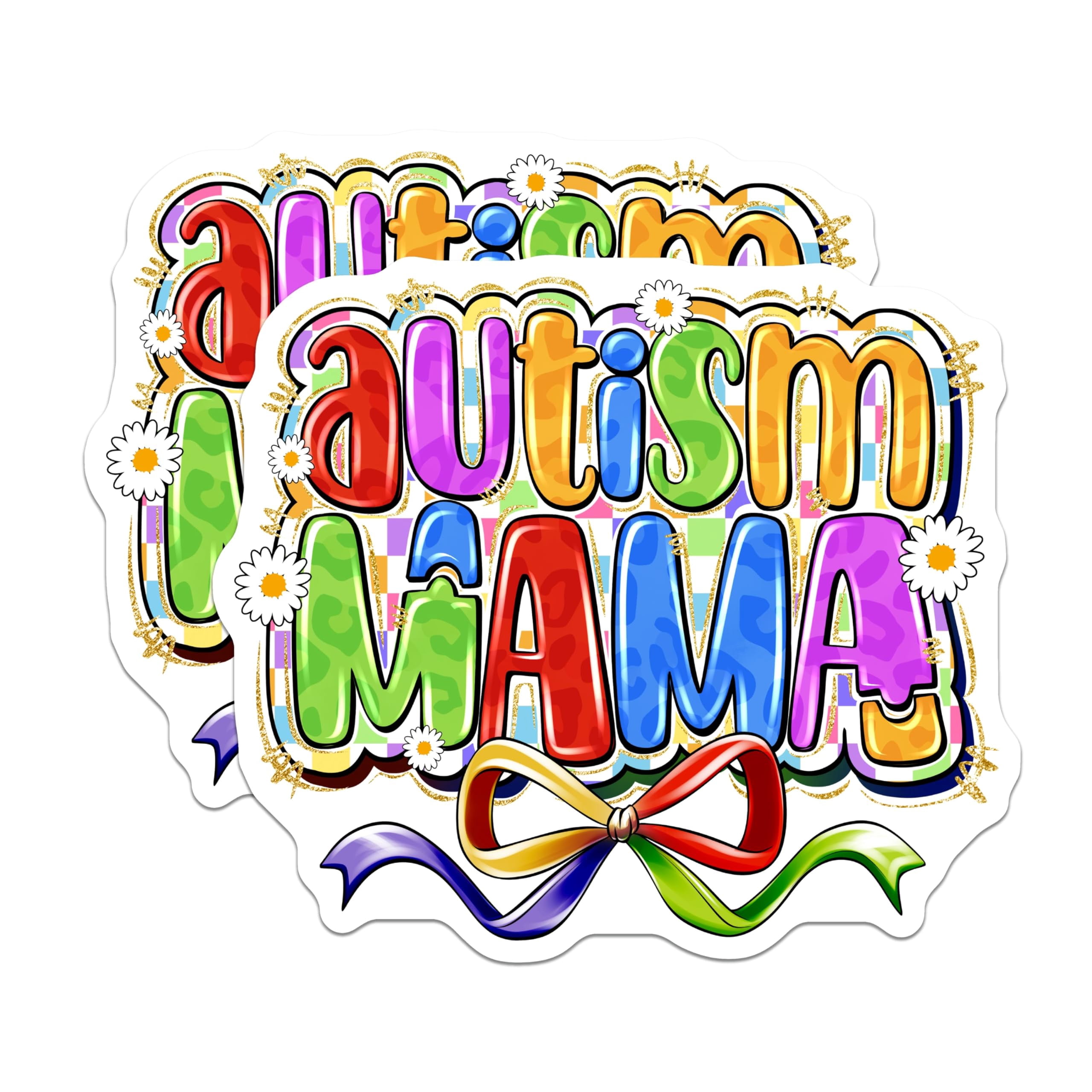 (2 Pack) Autism Mama Stickers - Neurodiversity Support Decal - Colorful ...