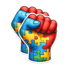 (2 Pack) Autism Pride Stickers - Autism Awareness Support Stickers - 5 Inches On Longest Side - Premium Vinyl Decal - Sticks to Any Smooth Flat Surface - Made in USA - BMCS2139
