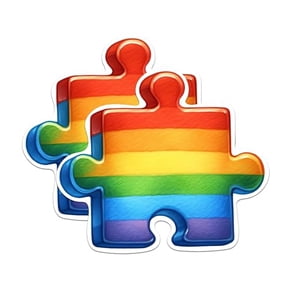 (2 Pack) Autism Puzzle Piece Stickers - Autism Awareness Stickers - 5 Inches On Longest Side - Premium Vinyl Decal - Sticks to Any Smooth Flat Surface - Made in USA - BMCS2134