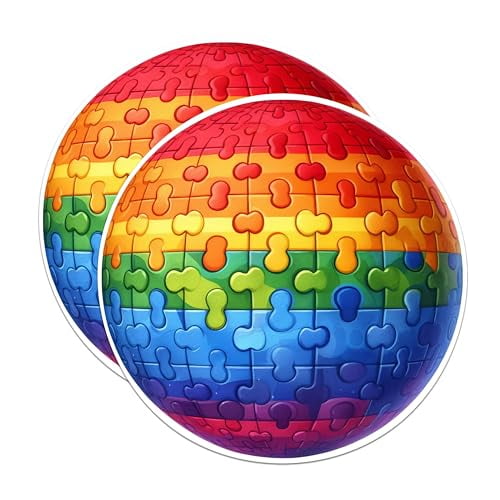 (2 Pack) Autism Puzzle Piece World Magnets - Autism Awareness Support - 5 Inches On Longest Side - Premium Magnet - for Cars, Refrigerators, Toolboxes - Made in USA - MAG2126