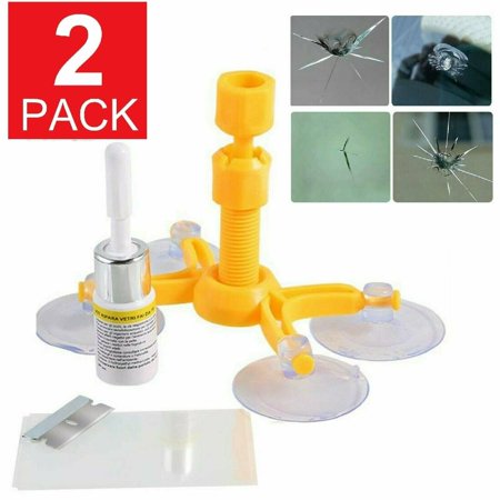 2-Pack Auto Glass Nano Repair Fluid Car Windshield Resin Crack Tool Kit